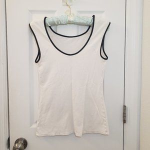 Express Cap Sleeve Shirt Leather Trim